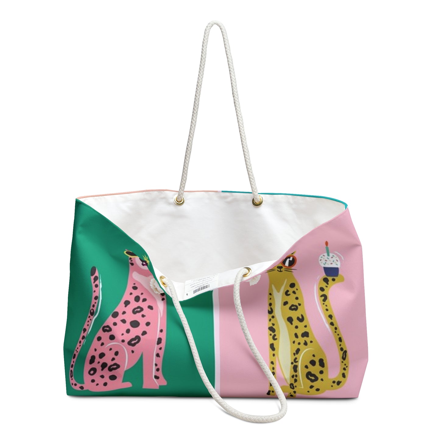 Fun & Colorful Weekender Bag for Cat Lovers, Travel Tote, Personalized Gift, Beach, Gym, Vacation, Cute Animal Design