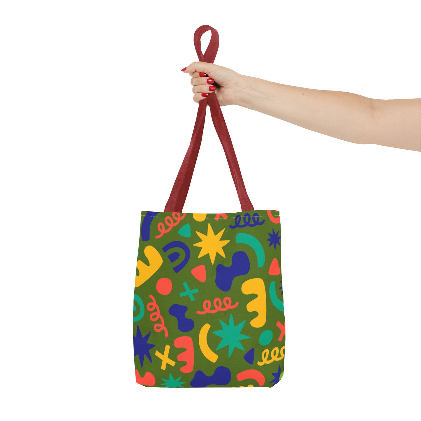 Colorful Abstract Pattern Tote Bag — Vibrant All-Over-Print Shopper