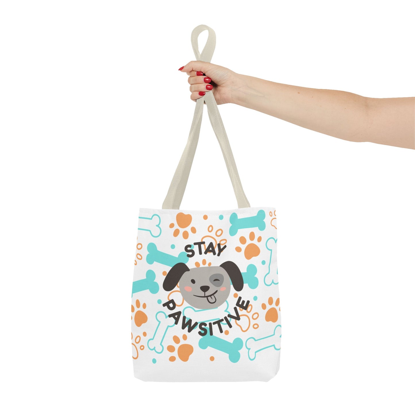 Stay Pawsitive Dog Lover Tote Bag - Cute Pet Accessories, Gift for Dog Owners, Eco-Friendly Bag for Walks, Dog Parks, Pet Supplies