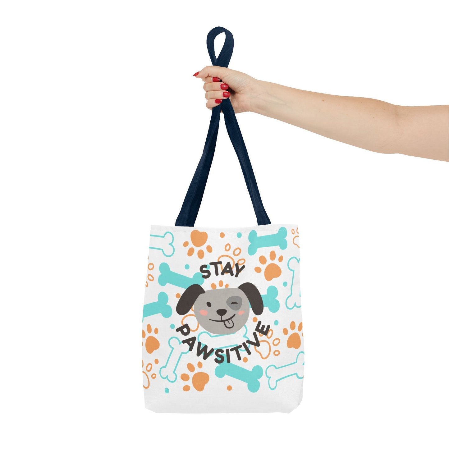 Stay Pawsitive Dog Lover Tote Bag - Cute Pet Accessories, Gift for Dog Owners, Eco-Friendly Bag for Walks, Dog Parks, Pet Supplies