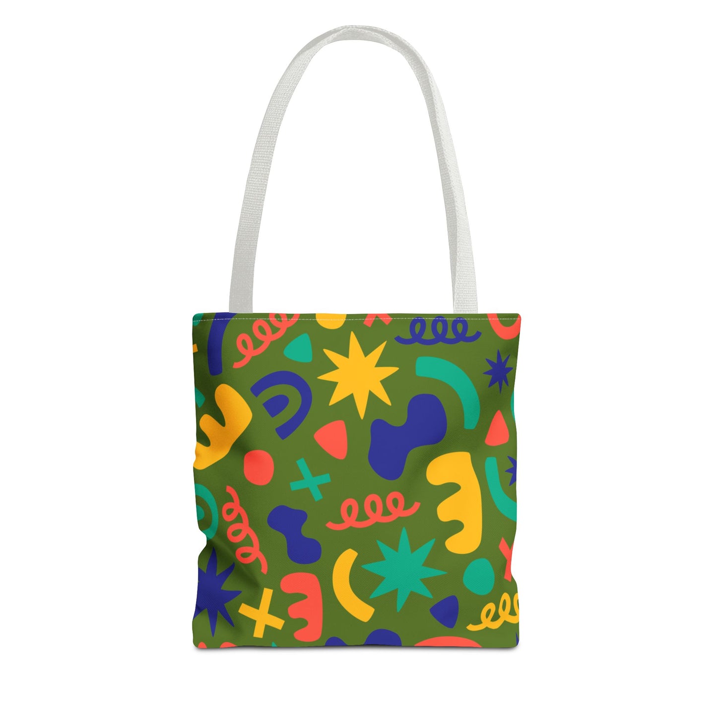 Colorful Abstract Pattern Tote Bag — Vibrant All-Over-Print Shopper