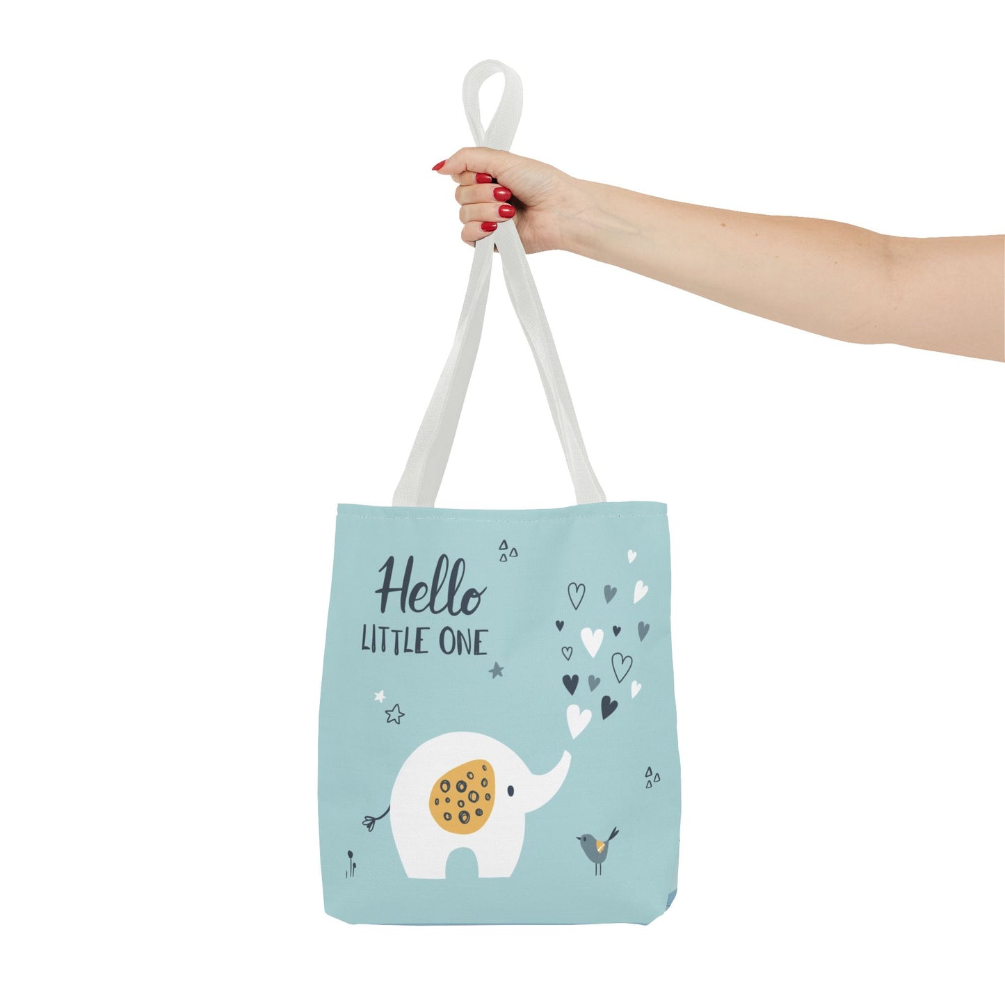 Baby Elephant 'Hello Little One' Tote Bag — Cute Newborn Gift, Baby Shower Tote