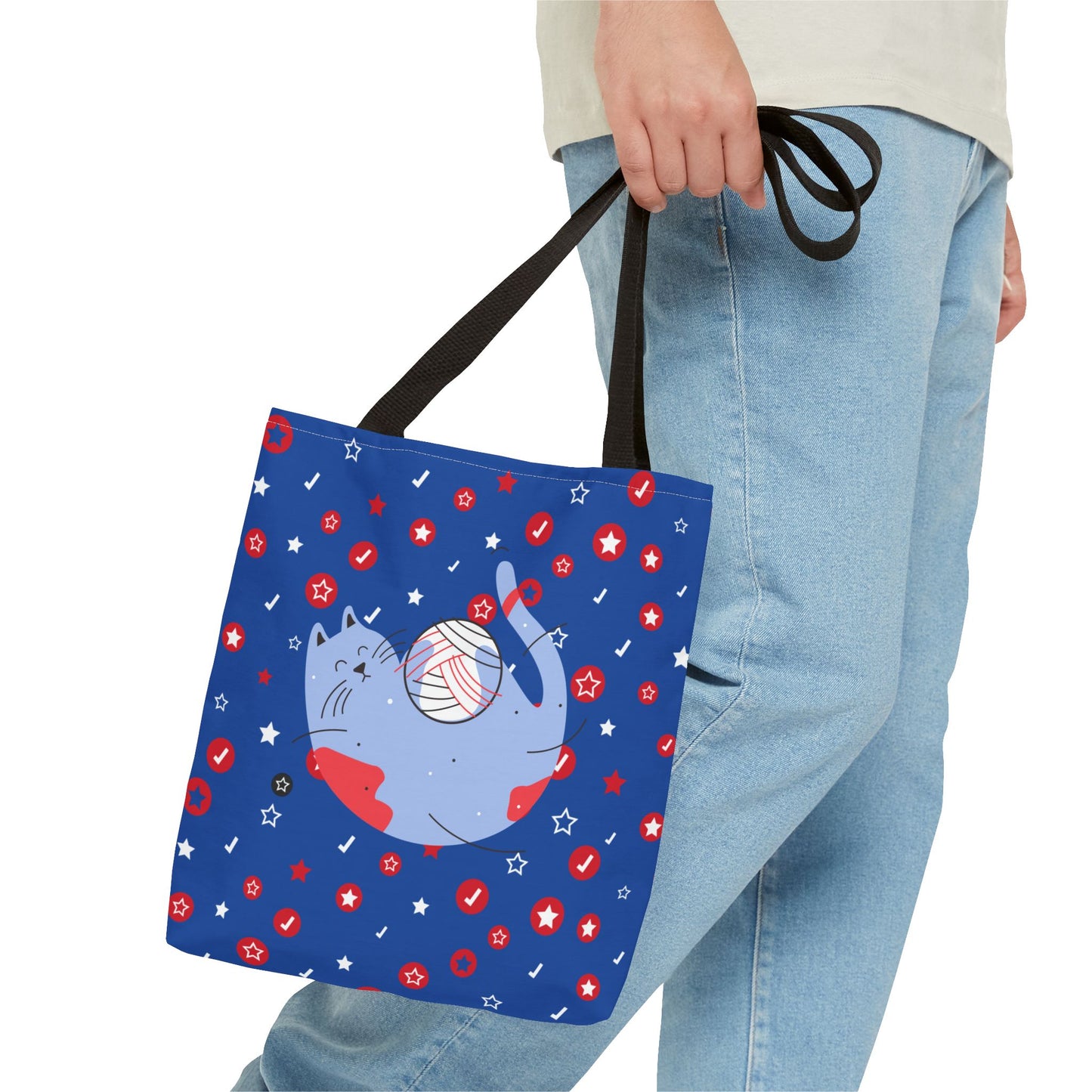 Playful Cat Lover Tote Bag - Cute Pet Accessories, Gift for Cat Owners, Eco-Friendly Bag for Walks, Pet Supplies