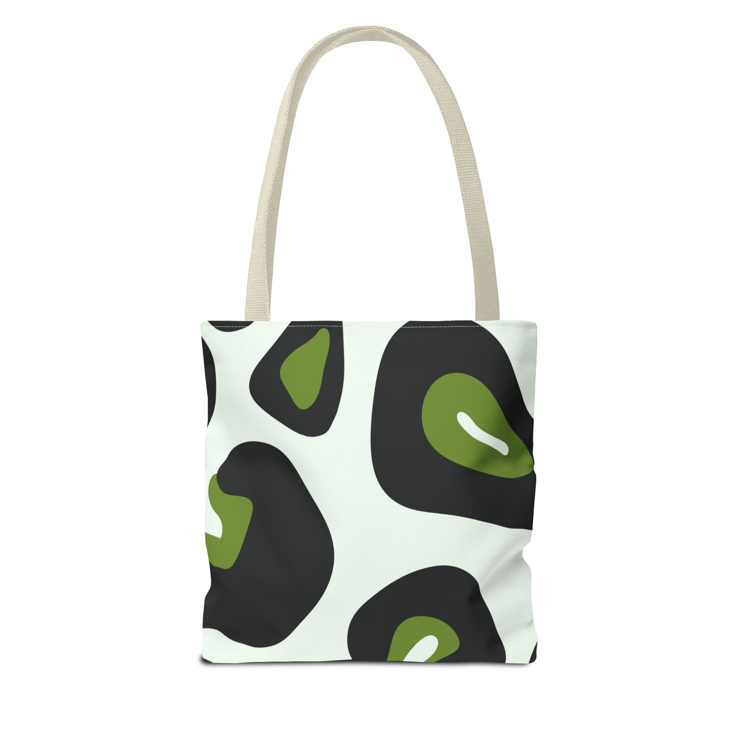 Abstract Green Leopard Print Tote Bag — All-Over-Print Fashion Tote