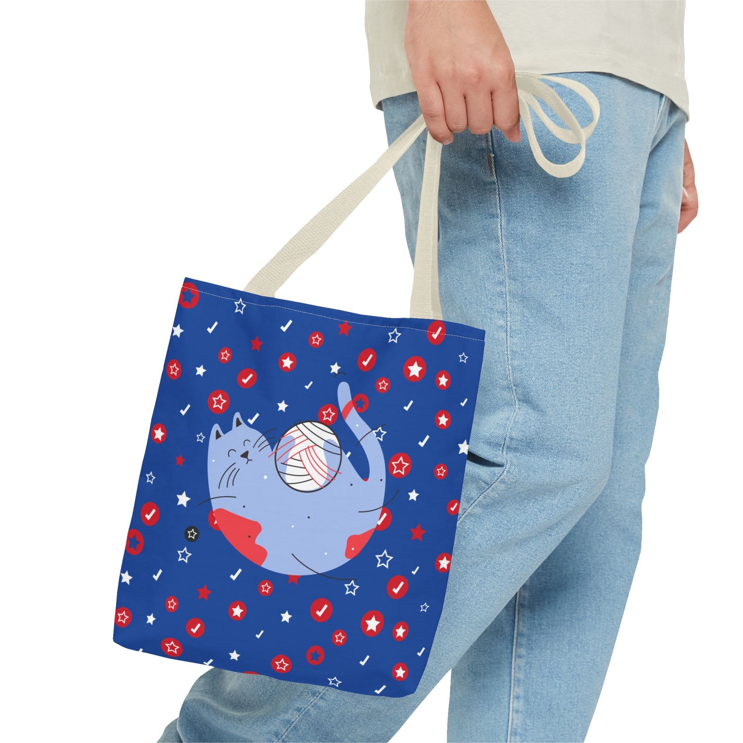Playful Cat Lover Tote Bag - Cute Pet Accessories, Gift for Cat Owners, Eco-Friendly Bag for Walks, Pet Supplies